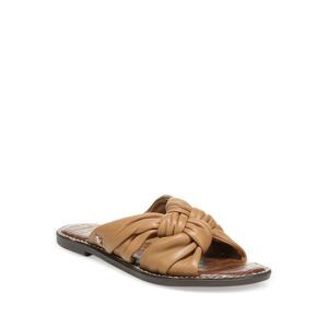 NWT SAM EDELMAN Womens Brown Garson Round Toe Slip On Leather Slide Sandals 6 M